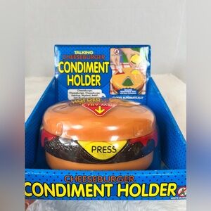 Vintage Talking Cheeseburger Condiment Holder 1999 - NIB, Tested & Working